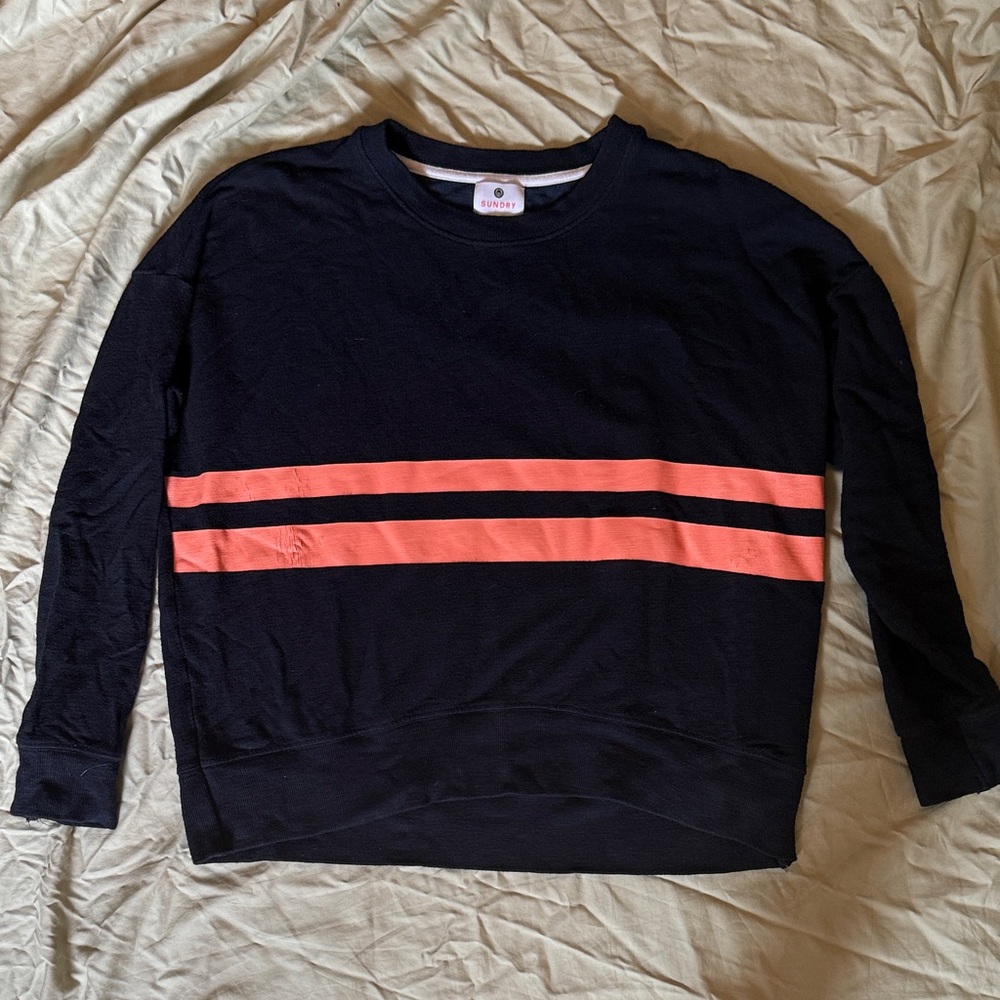 Sundry black and orange striped sweater